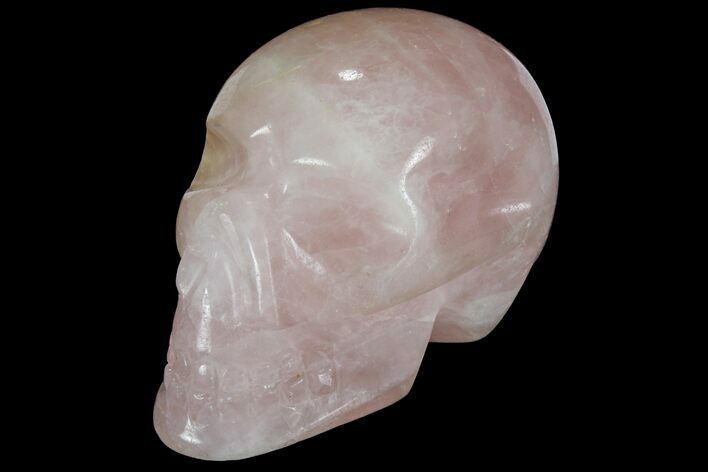 Polished Brazilian Rose Quartz Crystal Skull #95559